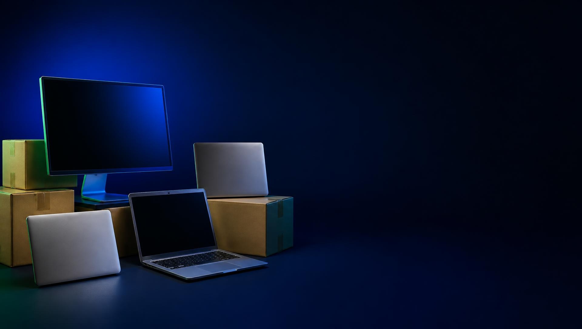 Wholesale Acer laptops and monitors prepared for wholesale shipment