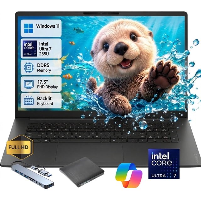 HP OmniBook 3 17.3" FHD Laptop, Core Ultra 7, 16GB/512GB SSD, Mica Silver — wholesale from Devin Tech Inc.