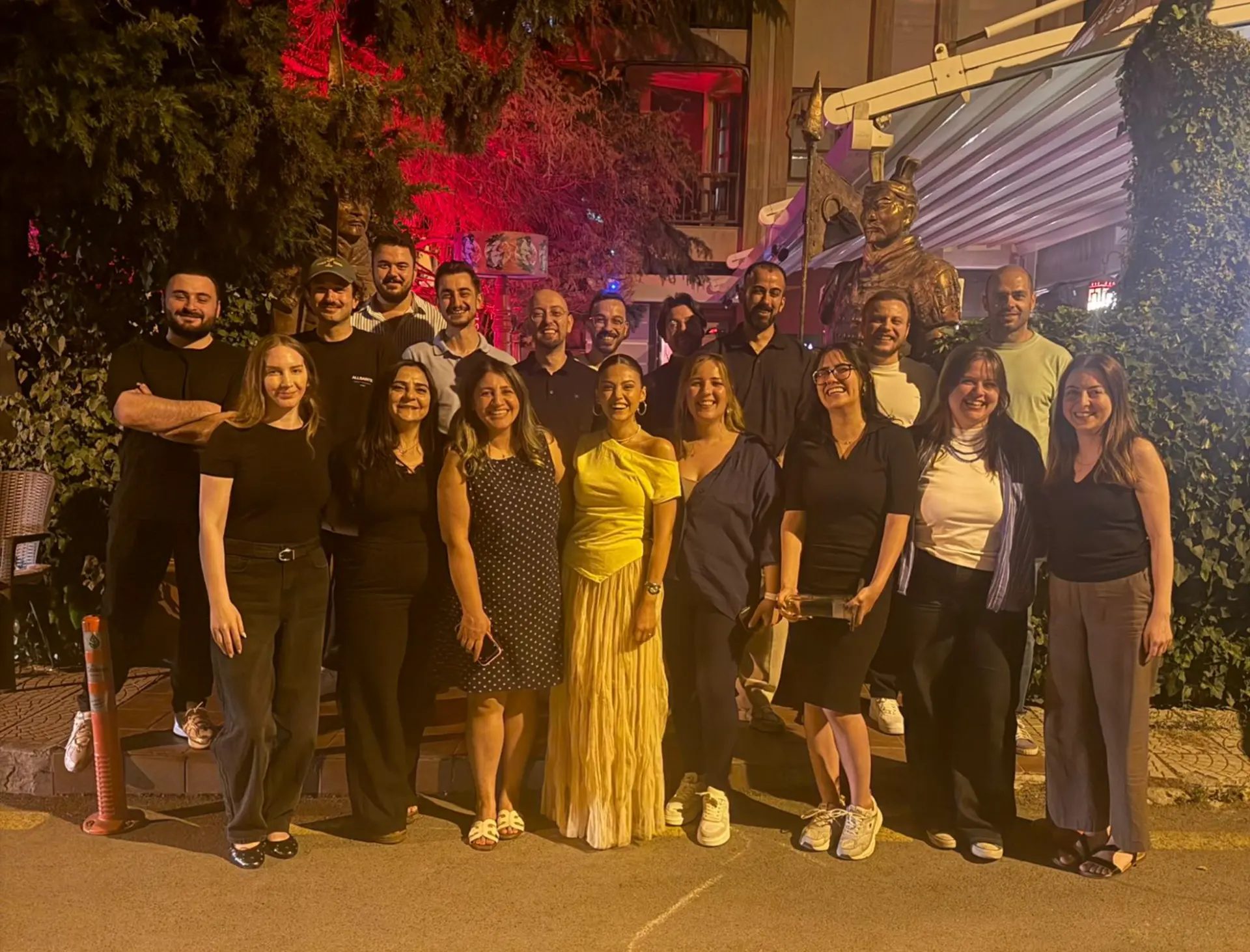 The Devin Tech team together on a night out